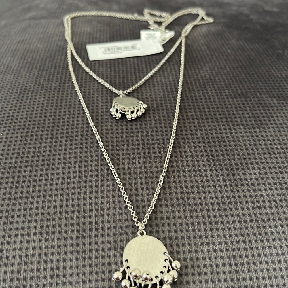 Silver long necklace